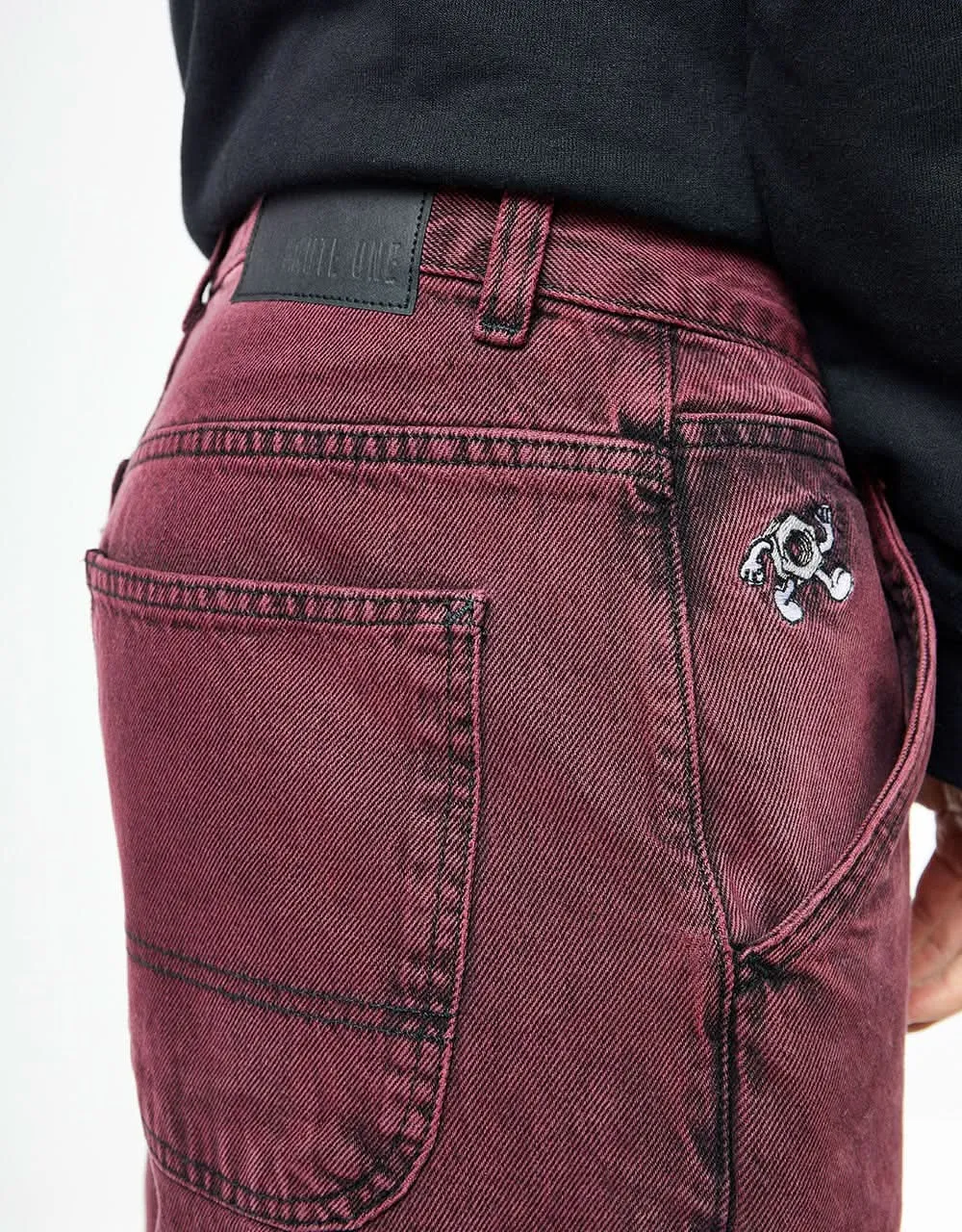 Route One Super Baggy Denim Jeans - Rhubarb