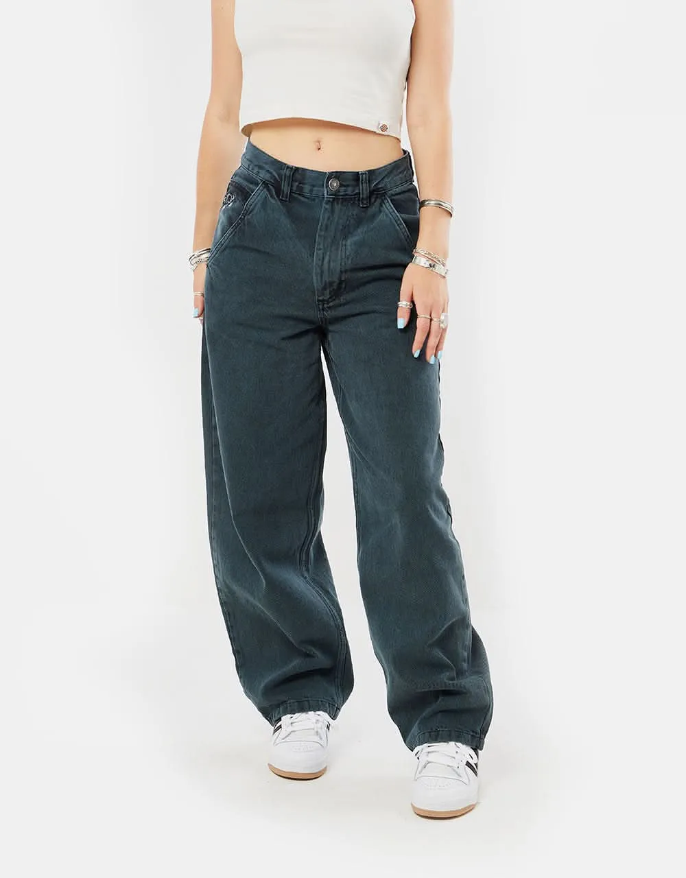 Route One Super Baggy Denim Jeans - Shaded Spruce