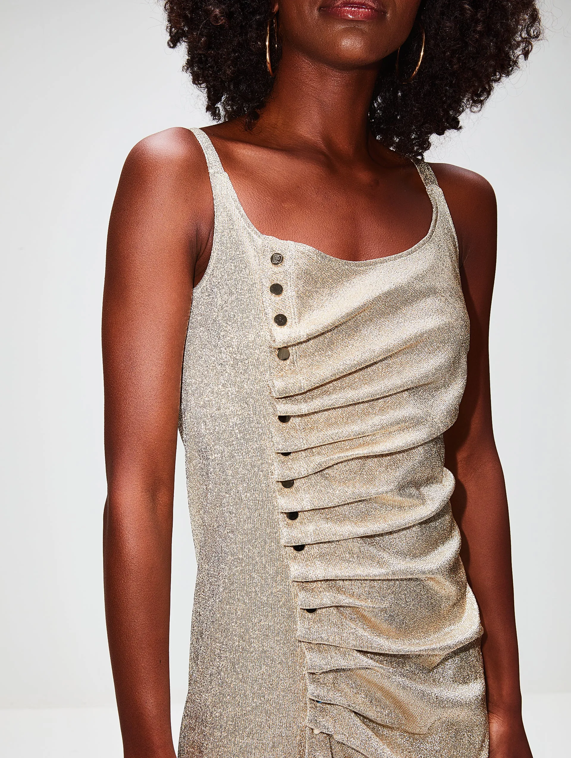 Ruched Lurex Tank Dress