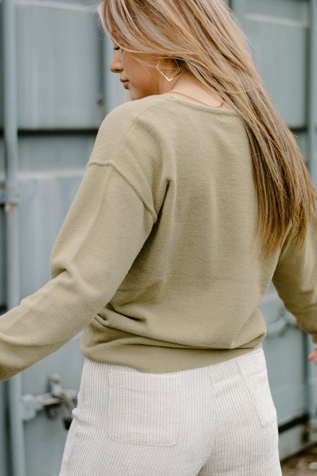 Sage Green Fuzzy Sweater