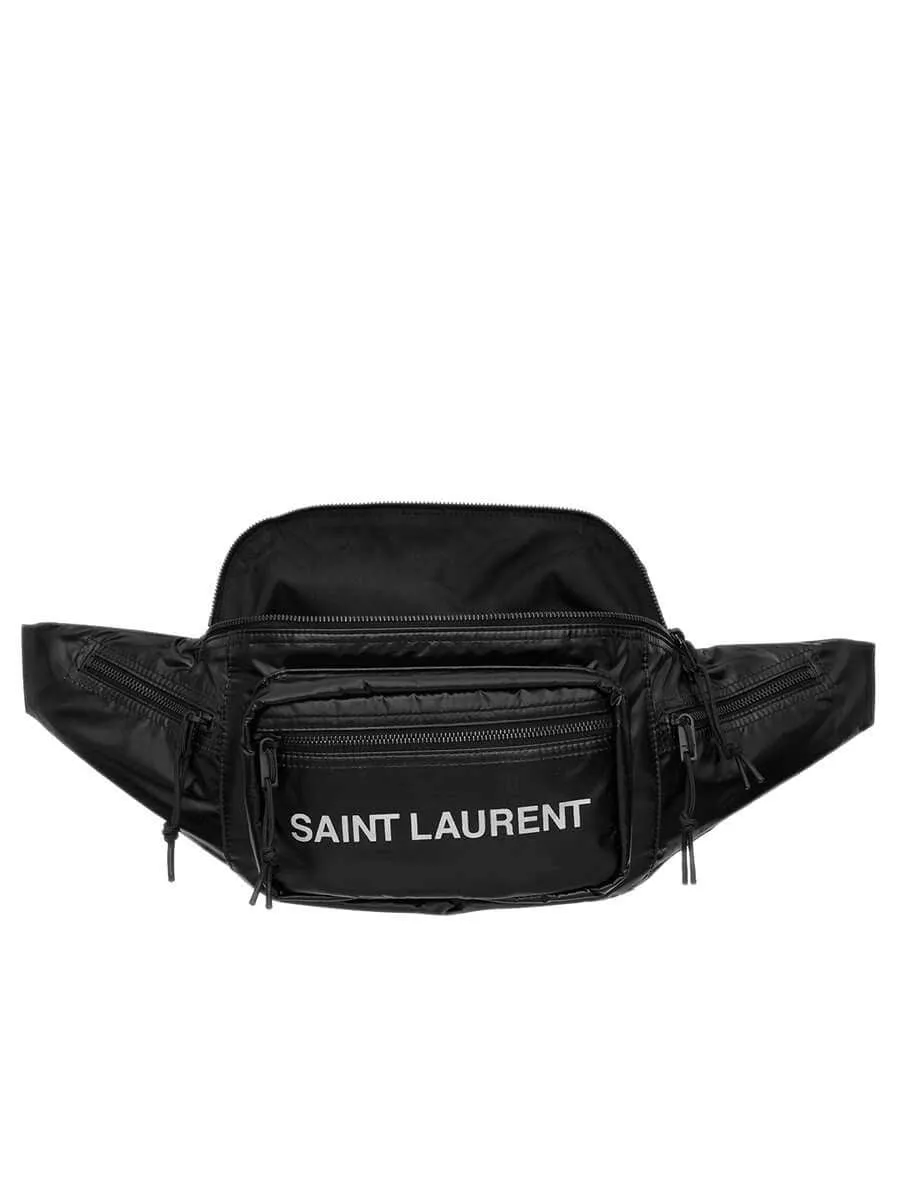 Saint Laurent Nuxx Crossbody Bag in Nylon with Saint Laurent Print