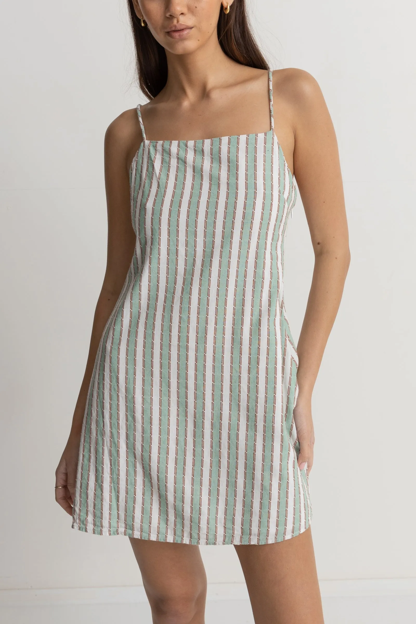 Seascape Stripe Mini Dress Sea Green