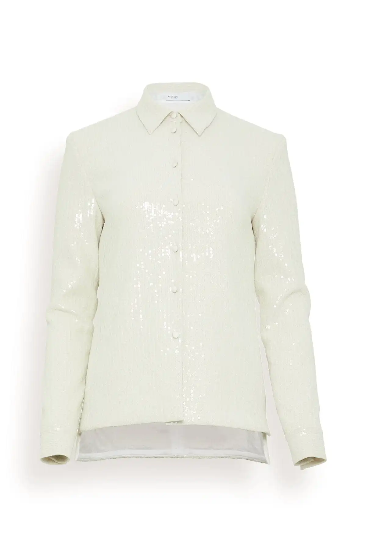 Sequined Slim Shirt in Ivory