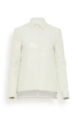 Sequined Slim Shirt in Ivory