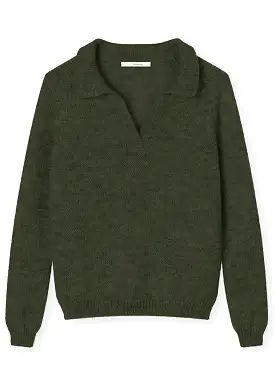 Sibin Linnebjerg Berlin Polo Sweater - Dark melange green