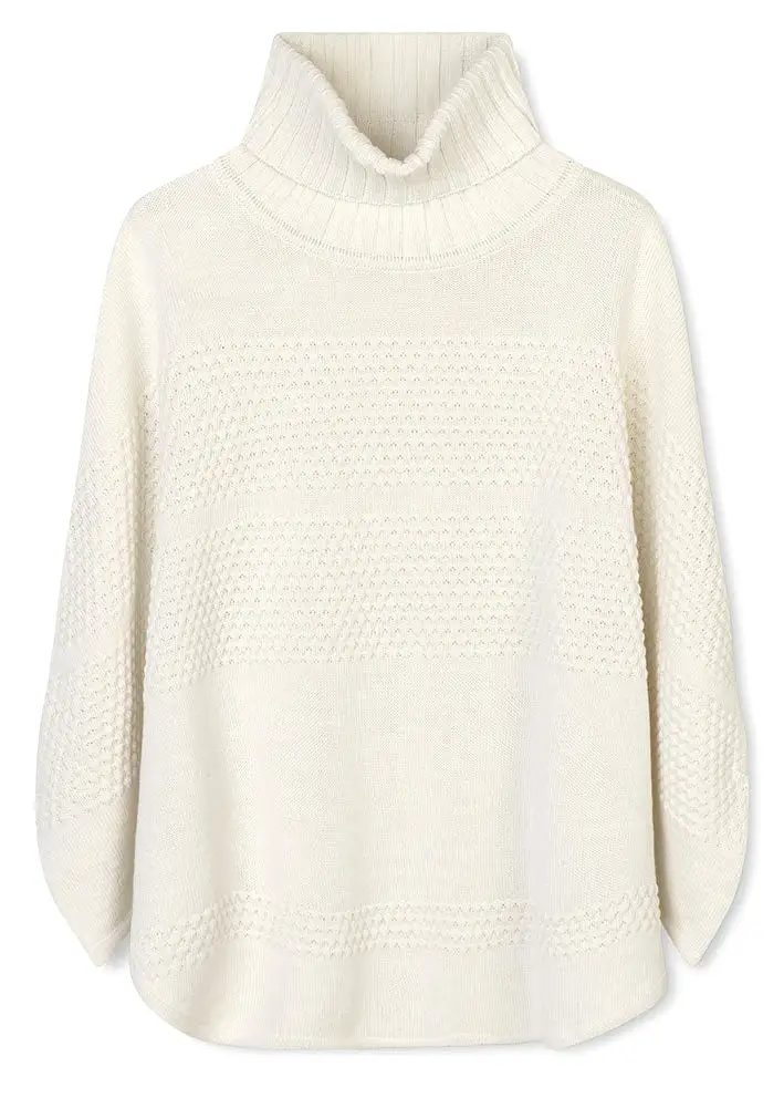 Sibin Linnebjerg Siff Poncho - Offwhite