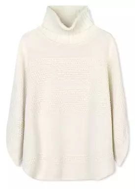 Sibin Linnebjerg Siff Poncho - Offwhite