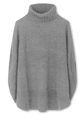 Sibin Linnebjerg Siff Poncho - Sweat Grey