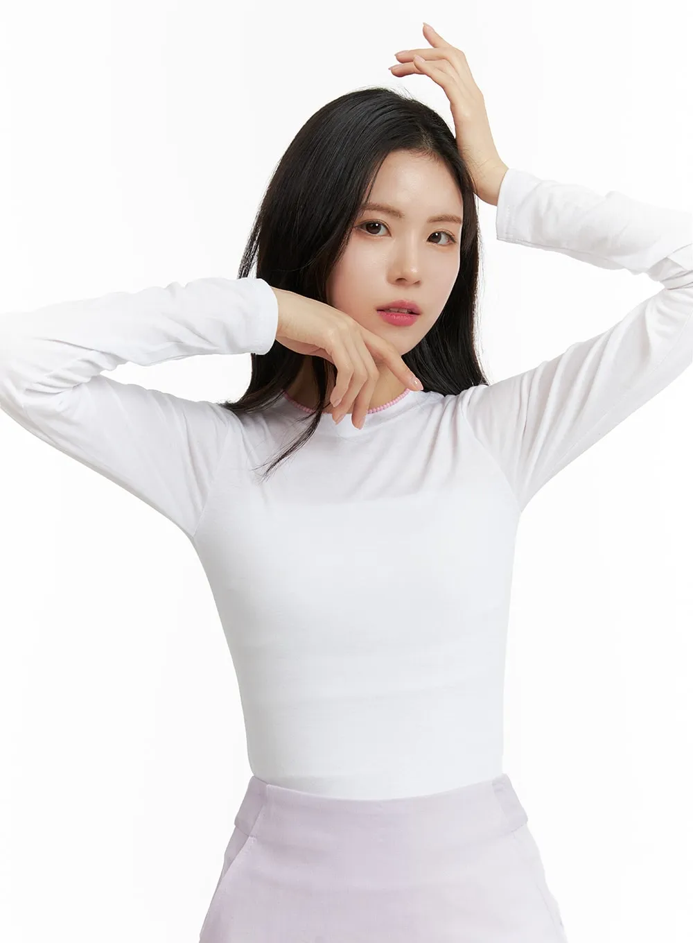 Slim Fit Basic Long Sleeve Tee OF408