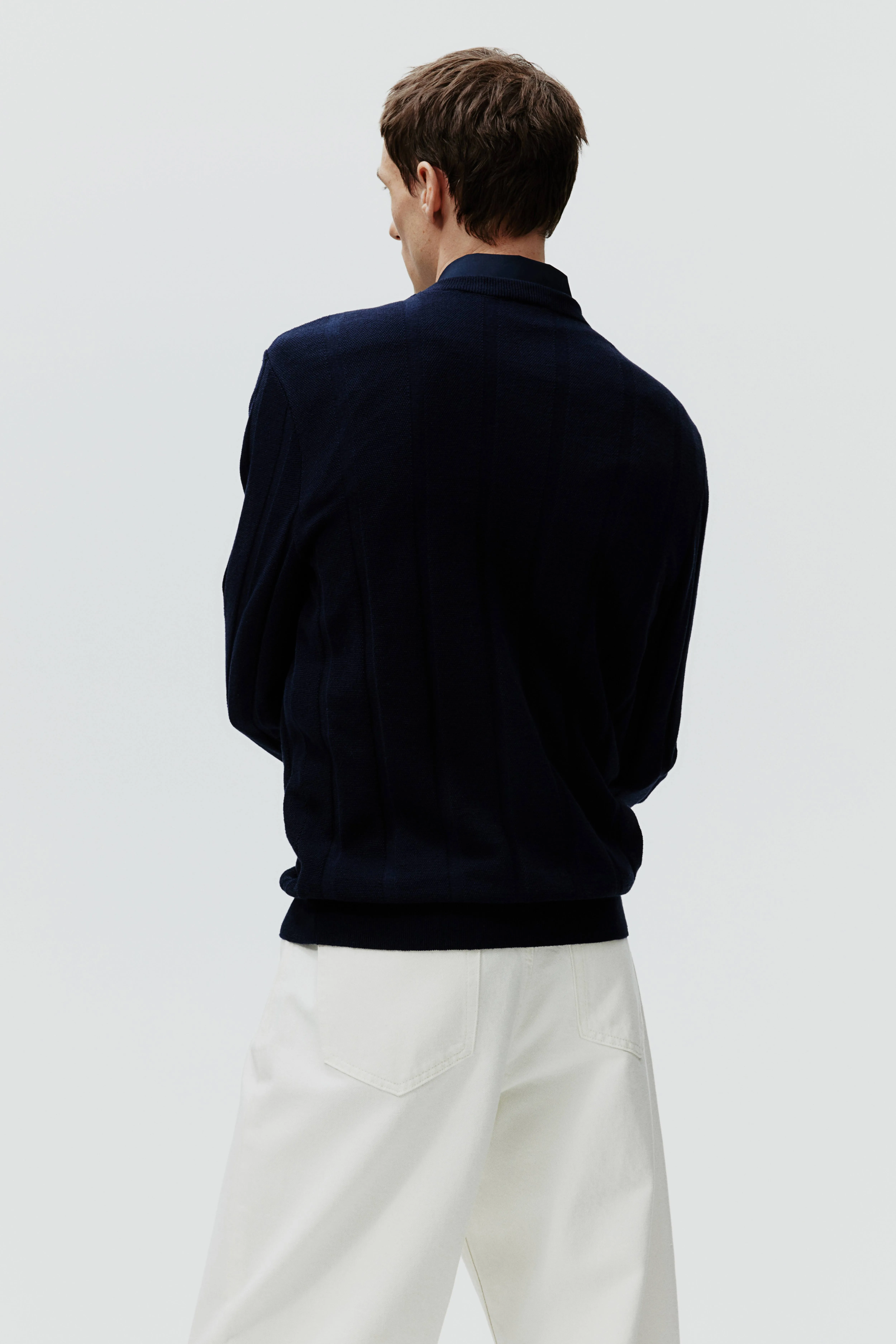 Slim Fit Jumper - Round neck - Long sleeve - Navy blue - Men | H&M GB