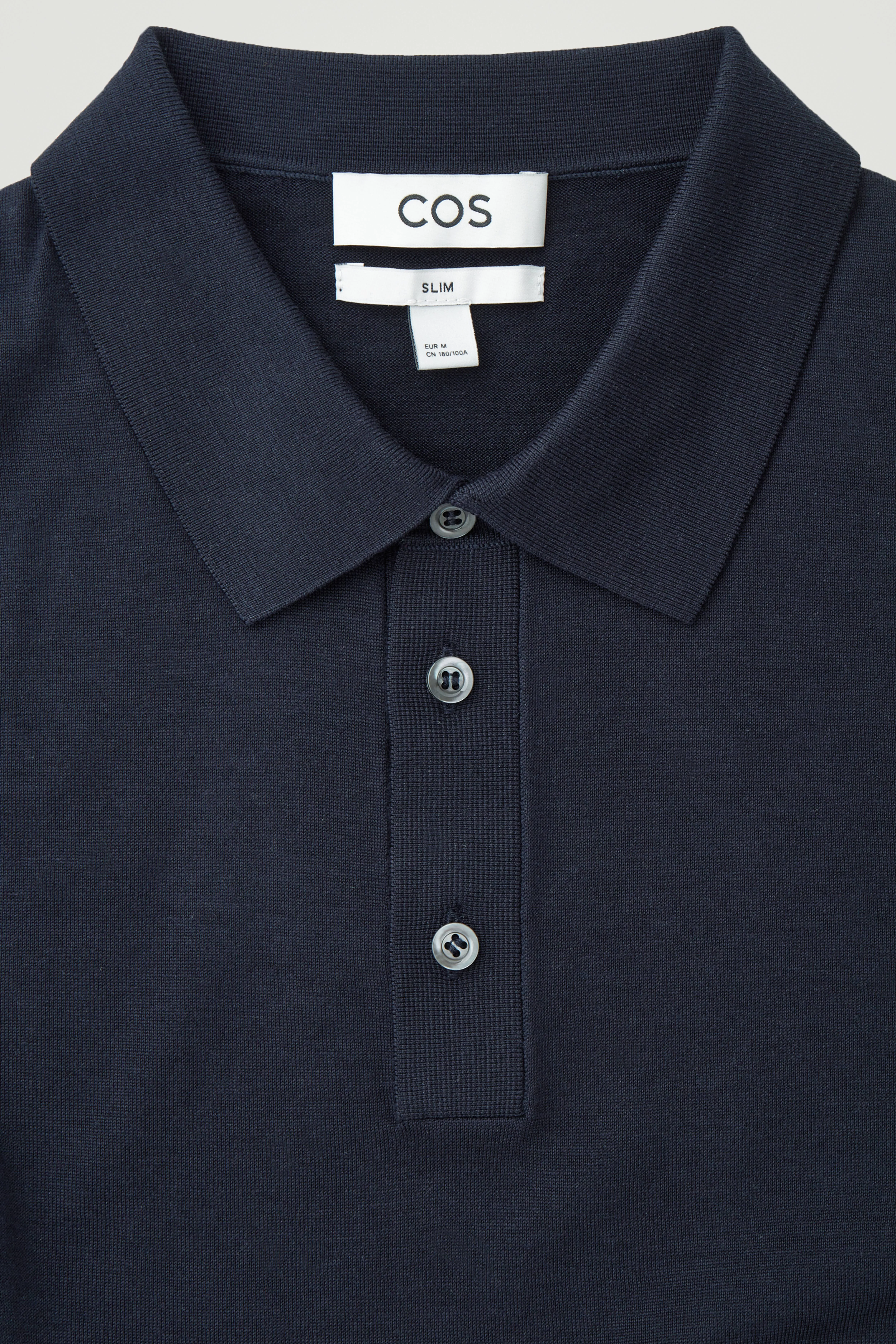 SLIM KNITTED SILK POLO SHIRT - Short sleeve - Regular length - NAVY - Men | H&M GB