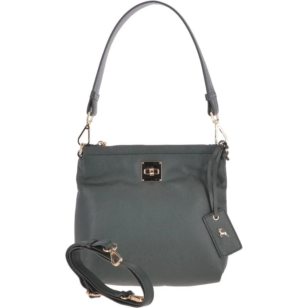 Small Two In One Leather Crossbody Bag & Shoulder Bag Bottle Green : 62539