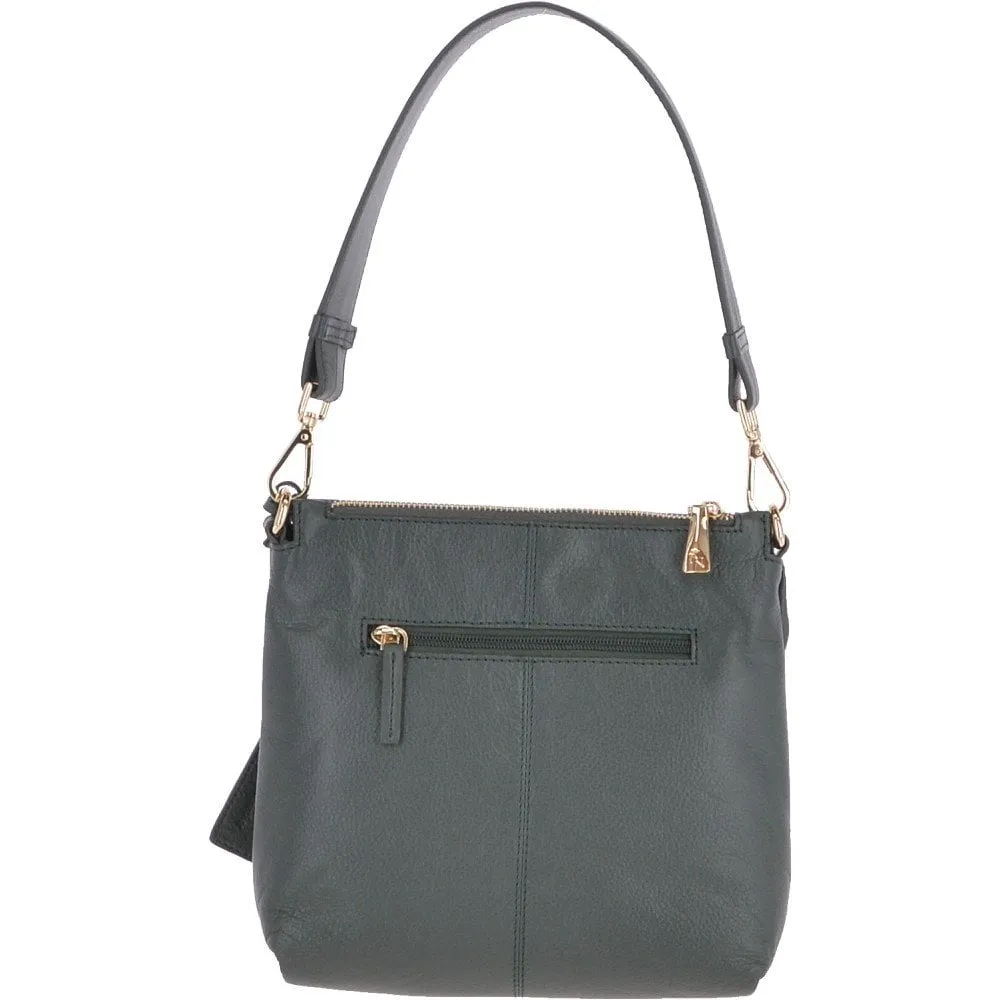 Small Two In One Leather Crossbody Bag & Shoulder Bag Bottle Green : 62539