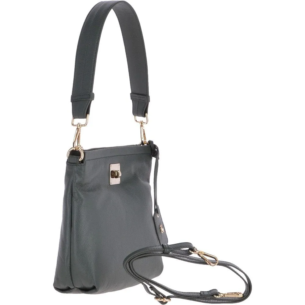 Small Two In One Leather Crossbody Bag & Shoulder Bag Bottle Green : 62539