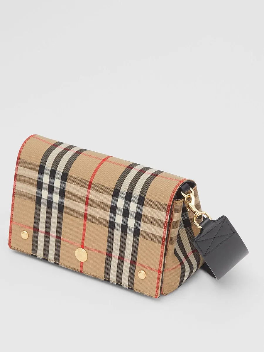 Small Vintage Check and Leather Crossbody Bag