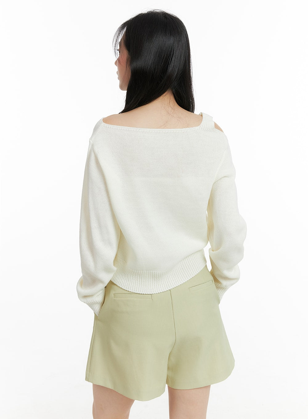 Soft Knit One Shoulder Long Sleeve OM411