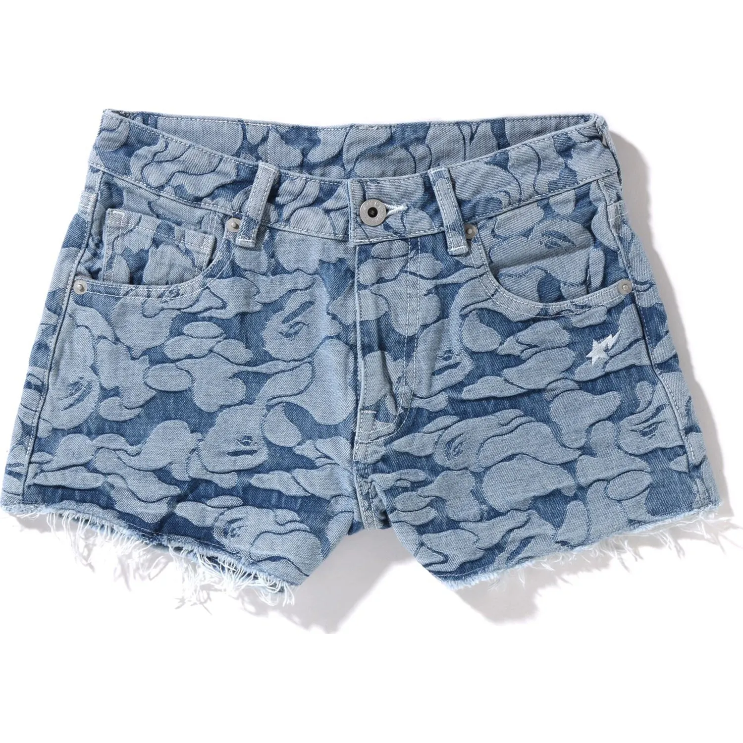 SOLID CAMO DENIM SHORTS LADIES