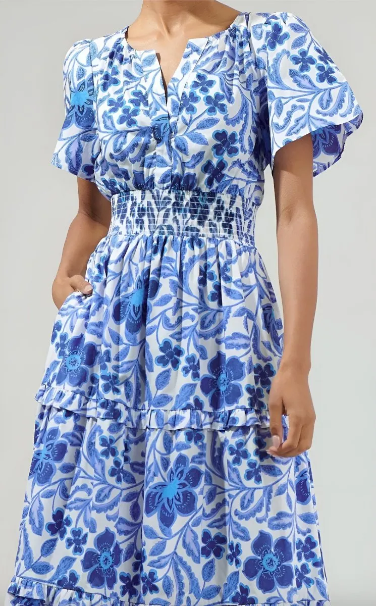 Sugarlips- Celeste Floral Palmer Poplin Tiered Maxi Dress (Final Sale)