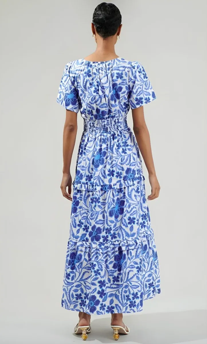 Sugarlips- Celeste Floral Palmer Poplin Tiered Maxi Dress (Final Sale)