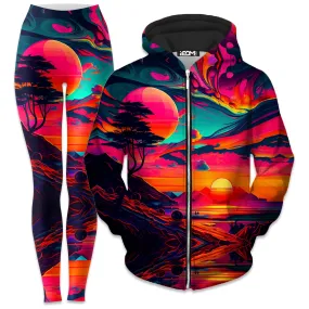 Sunset Melt Zip-Up Hoodie and Leggings Combo