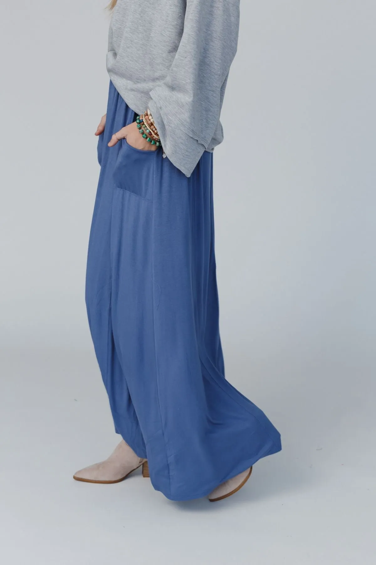 The Perfect Pocketed Maxi Skirt - Dark Denim