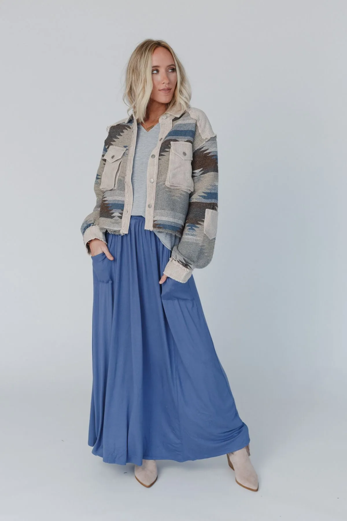 The Perfect Pocketed Maxi Skirt - Dark Denim