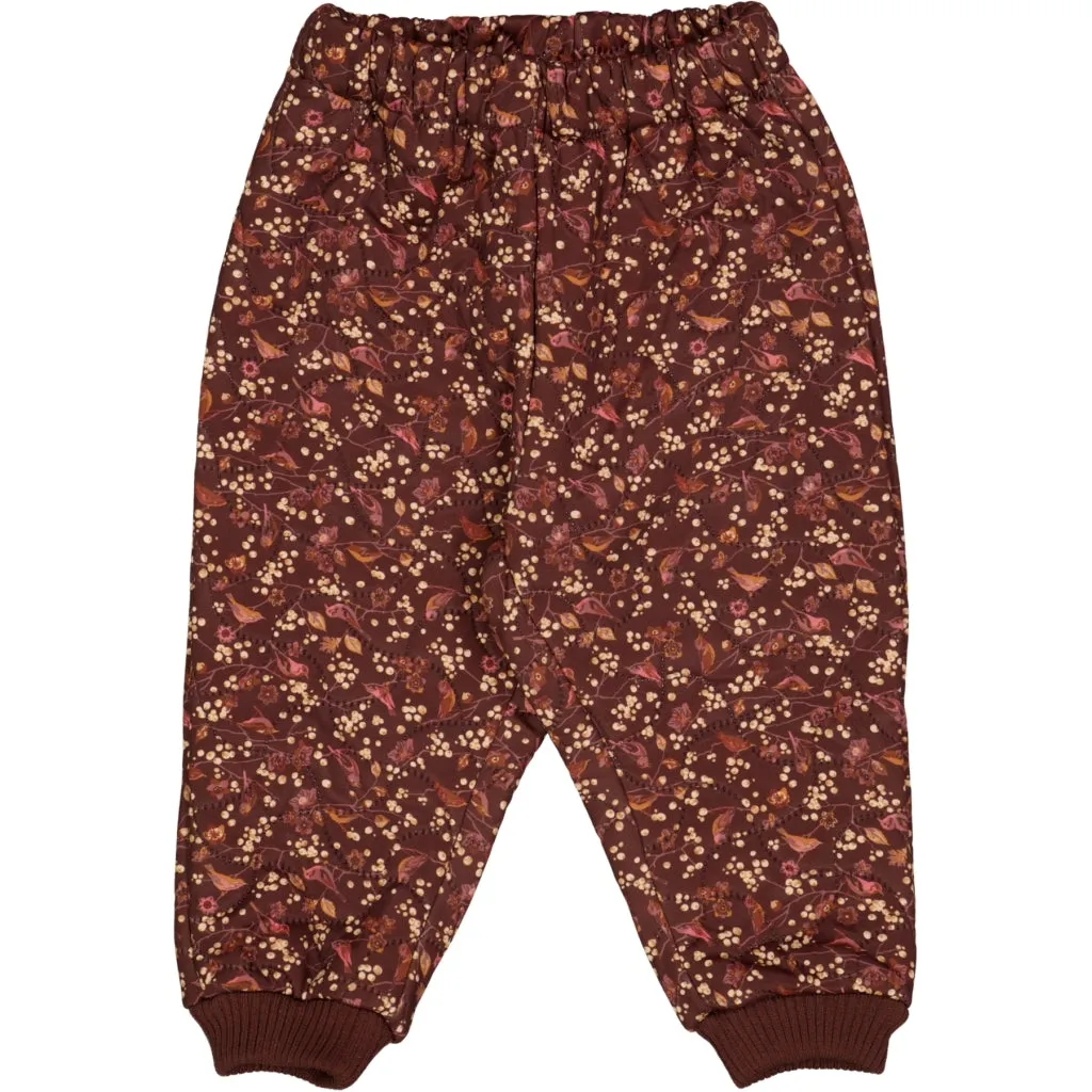 Thermo Pants Alex - maroon birds