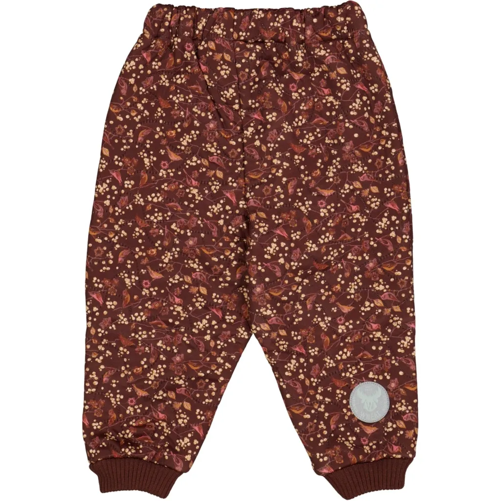 Thermo Pants Alex - maroon birds