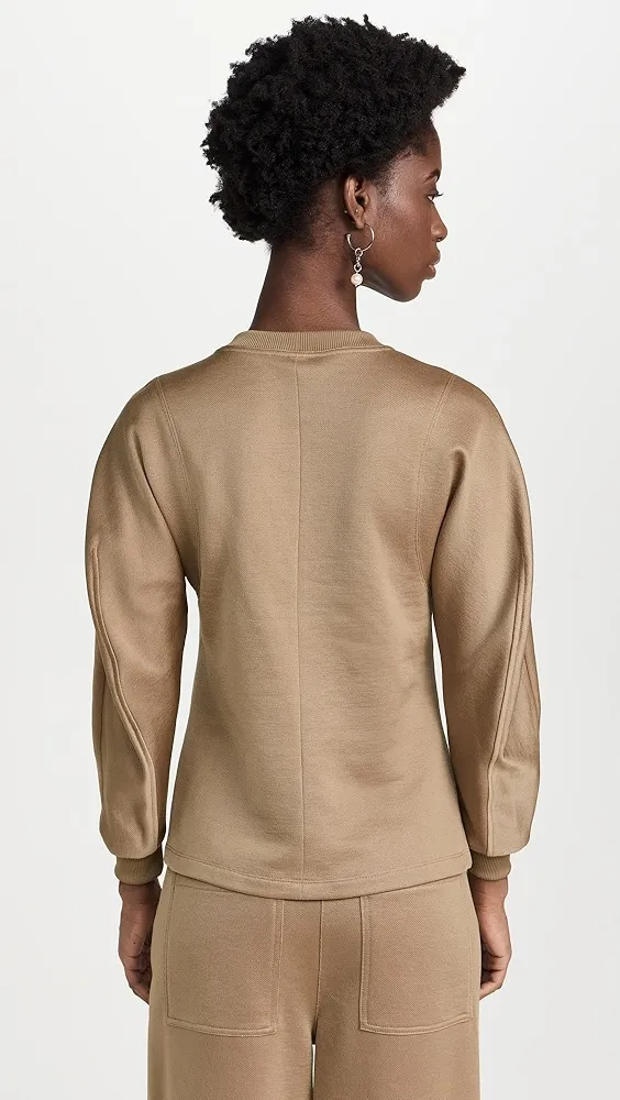 Tibi   Silk Terry Sculpted Sleeve Slim Sweatshirt 