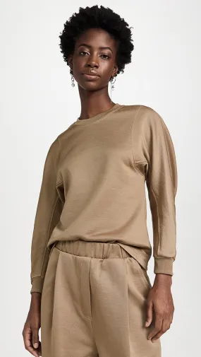 Tibi   Silk Terry Sculpted Sleeve Slim Sweatshirt 