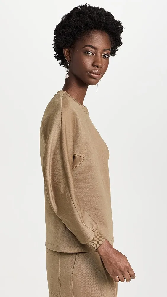 Tibi   Silk Terry Sculpted Sleeve Slim Sweatshirt 