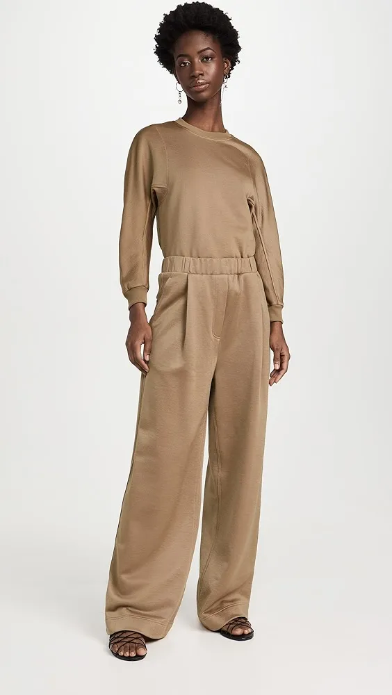 Tibi   Silk Terry Sculpted Sleeve Slim Sweatshirt 