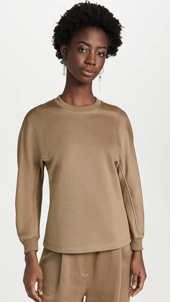 Tibi   Silk Terry Sculpted Sleeve Slim Sweatshirt 