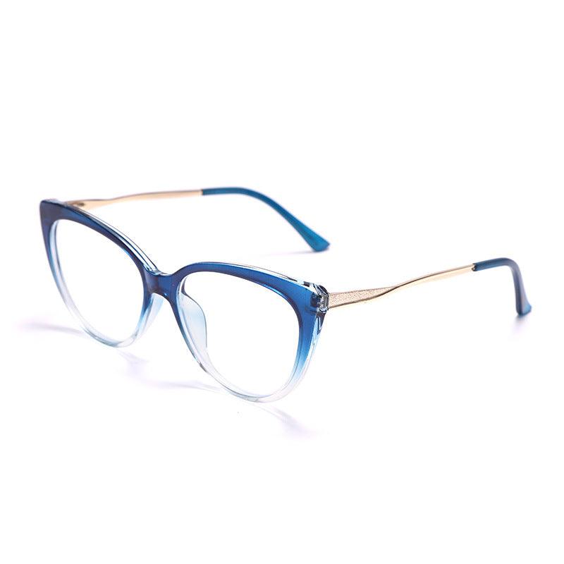 TR90 Anti-Blue Light Cat-Eye Metal  Retro Mirror Sunglasses