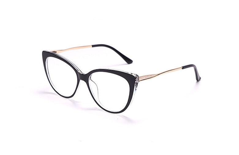 TR90 Anti-Blue Light Cat-Eye Metal  Retro Mirror Sunglasses