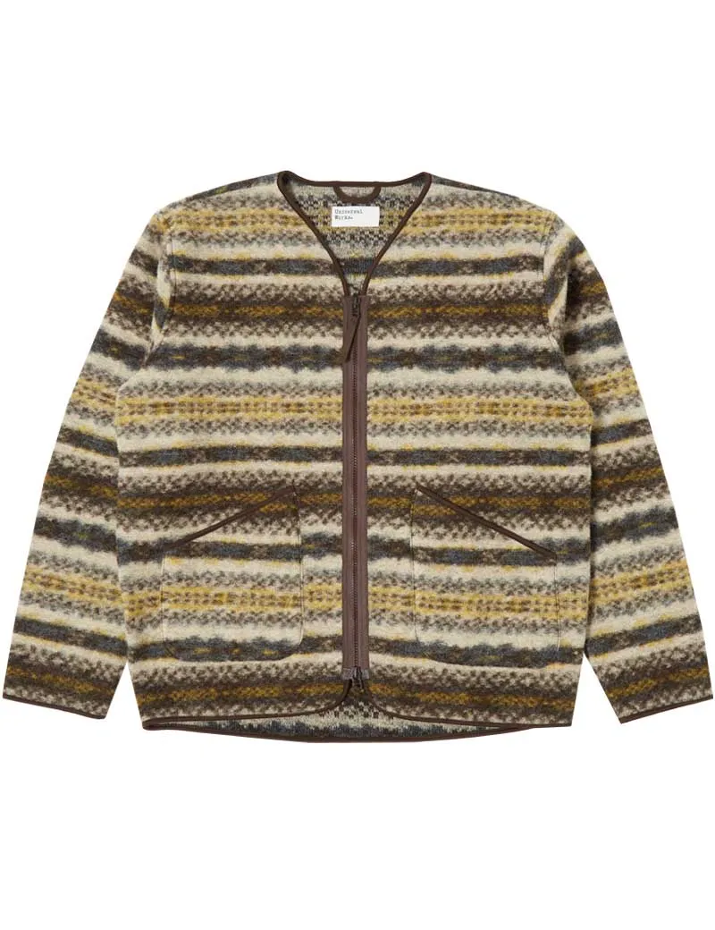 Universal Works Zip Liner Jacket Fairisle Wool Mix