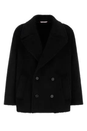 Valentino Garavani Slate Mohair And Wool Coat