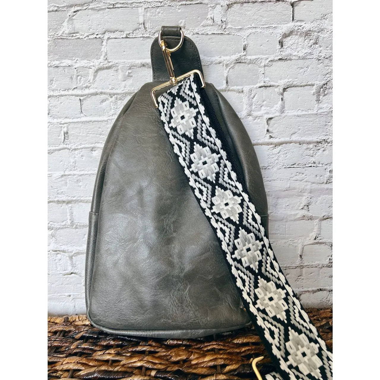 Vegan Leather Crossbody Sling Bag with Credit Card Slots