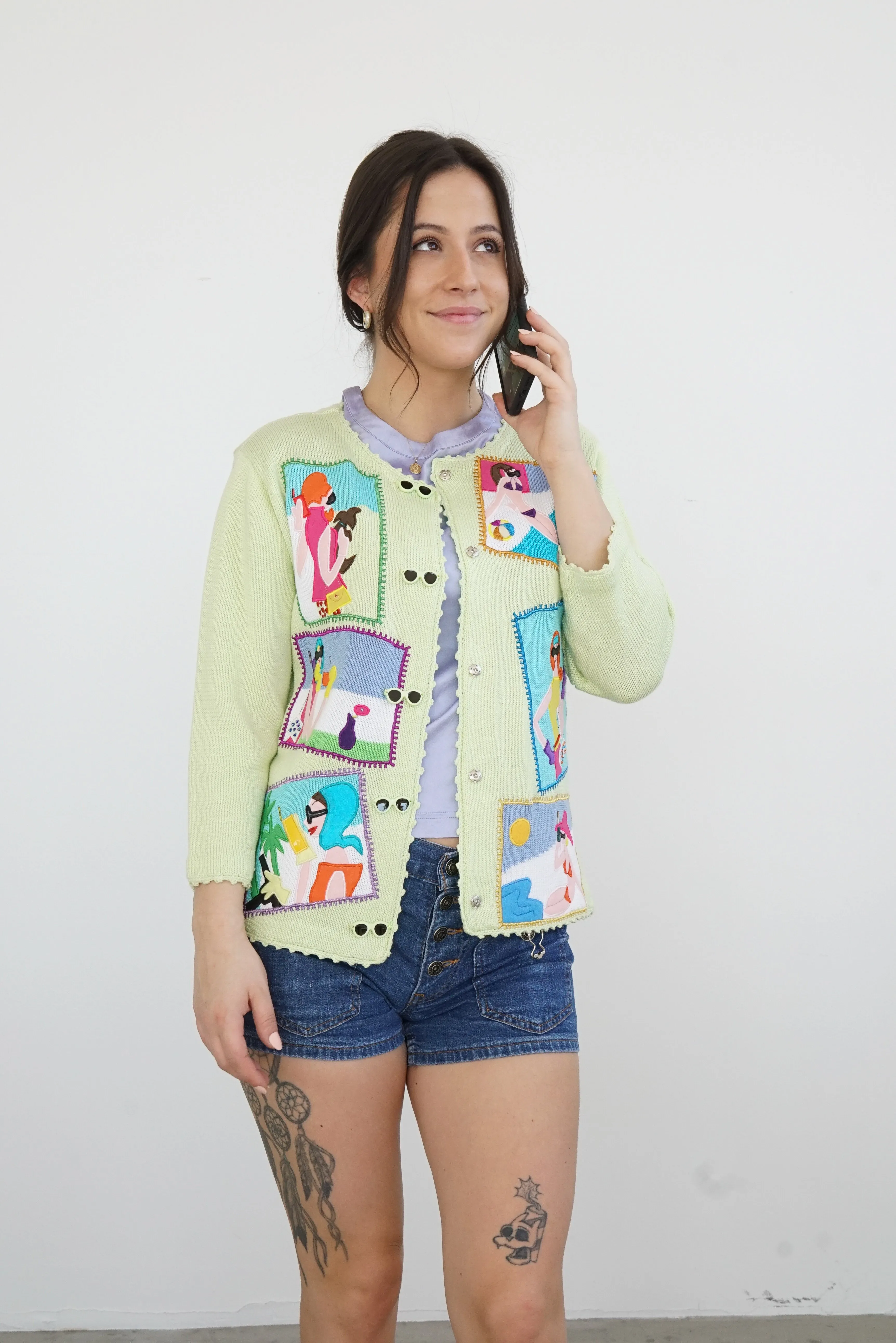 Veste 80s Christine Rotelli Sunglasses Cardigan taille S