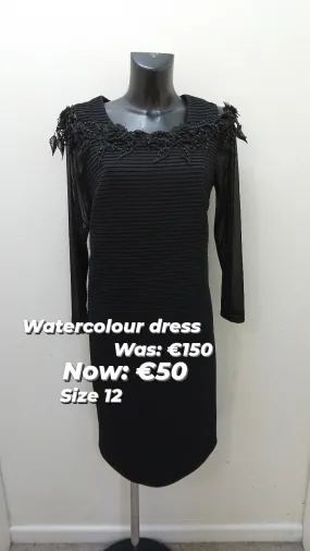 Watercolours black pearl dress