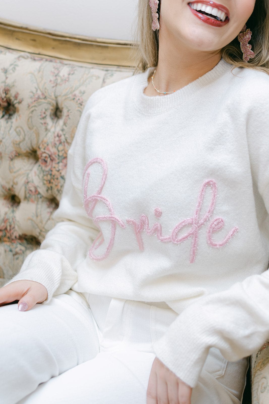 White Bride Tinsel Sweater