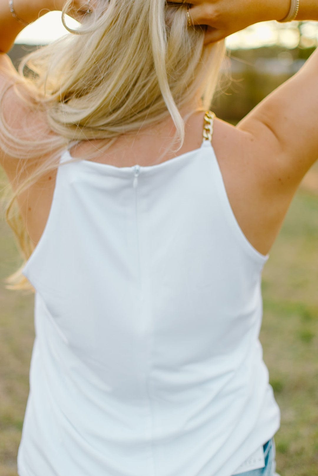 White Chain Link Tank Top