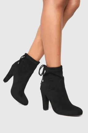 Wide Width Ankle Detail Block Heeled Boots