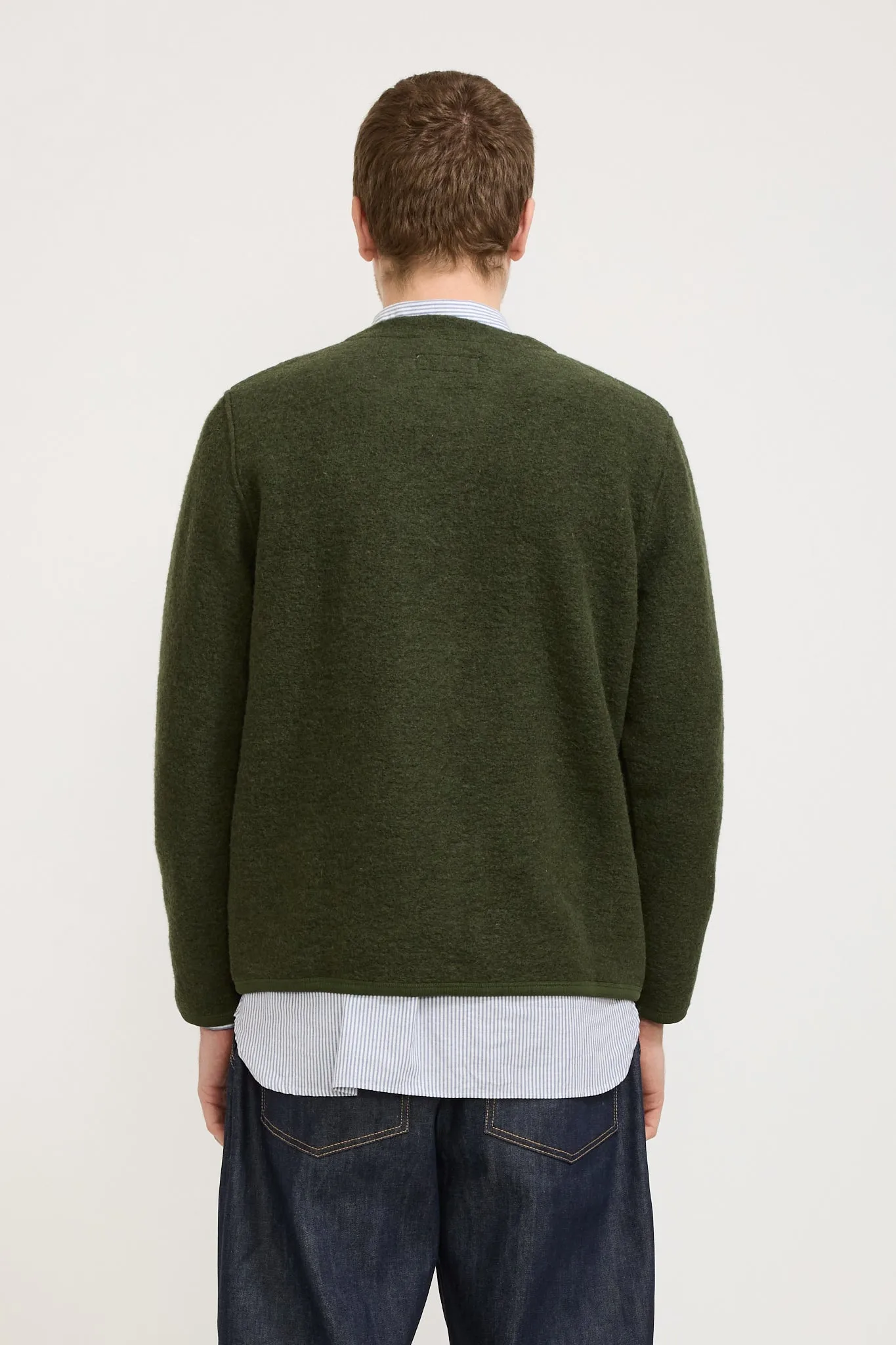 Wool Fleece Cardigan Olive