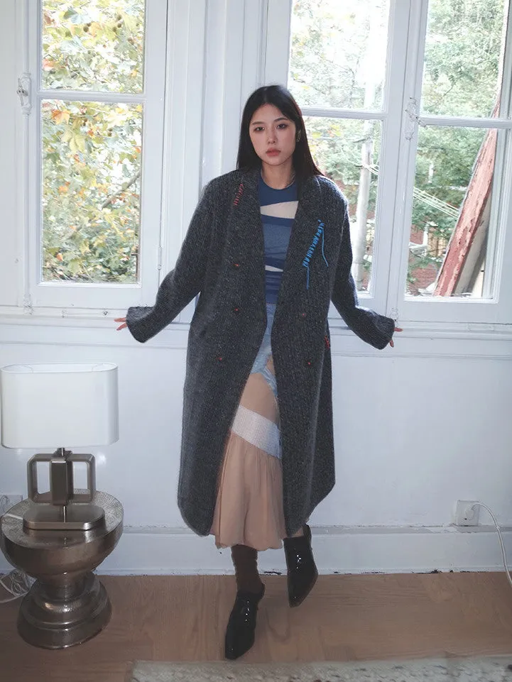 Wool Retro Simple Dark Oversize Coat