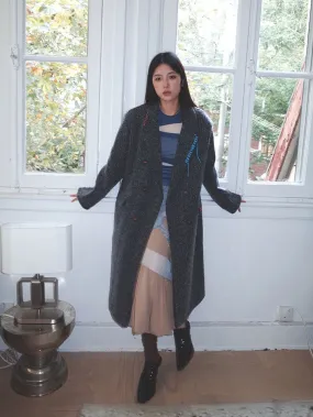 Wool Retro Simple Dark Oversize Coat