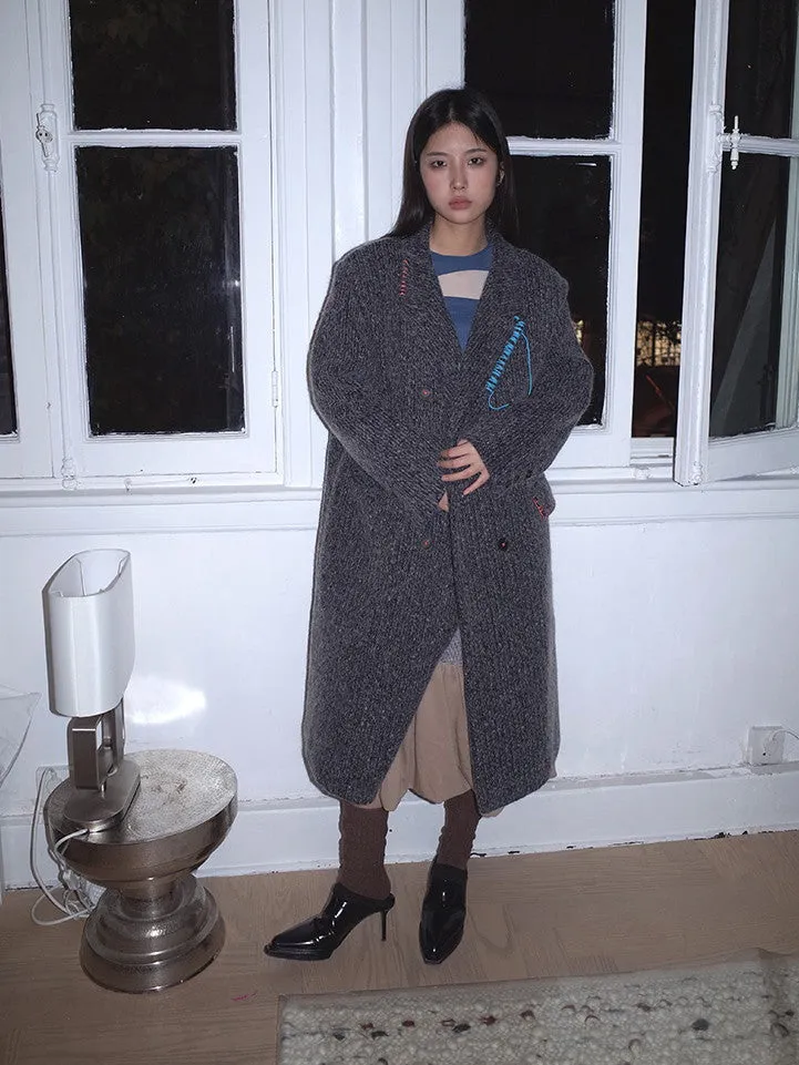 Wool Retro Simple Dark Oversize Coat