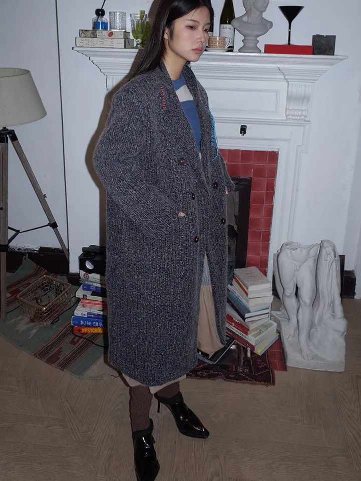 Wool Retro Simple Dark Oversize Coat