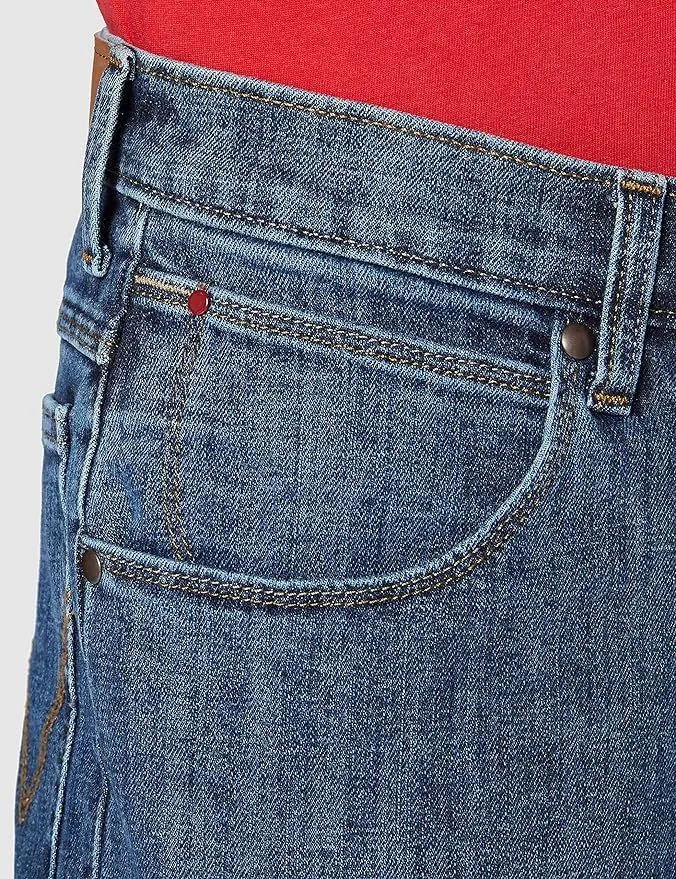 Wrangler Red Kabel Straight Stretch Denim Jeans Dark Stone