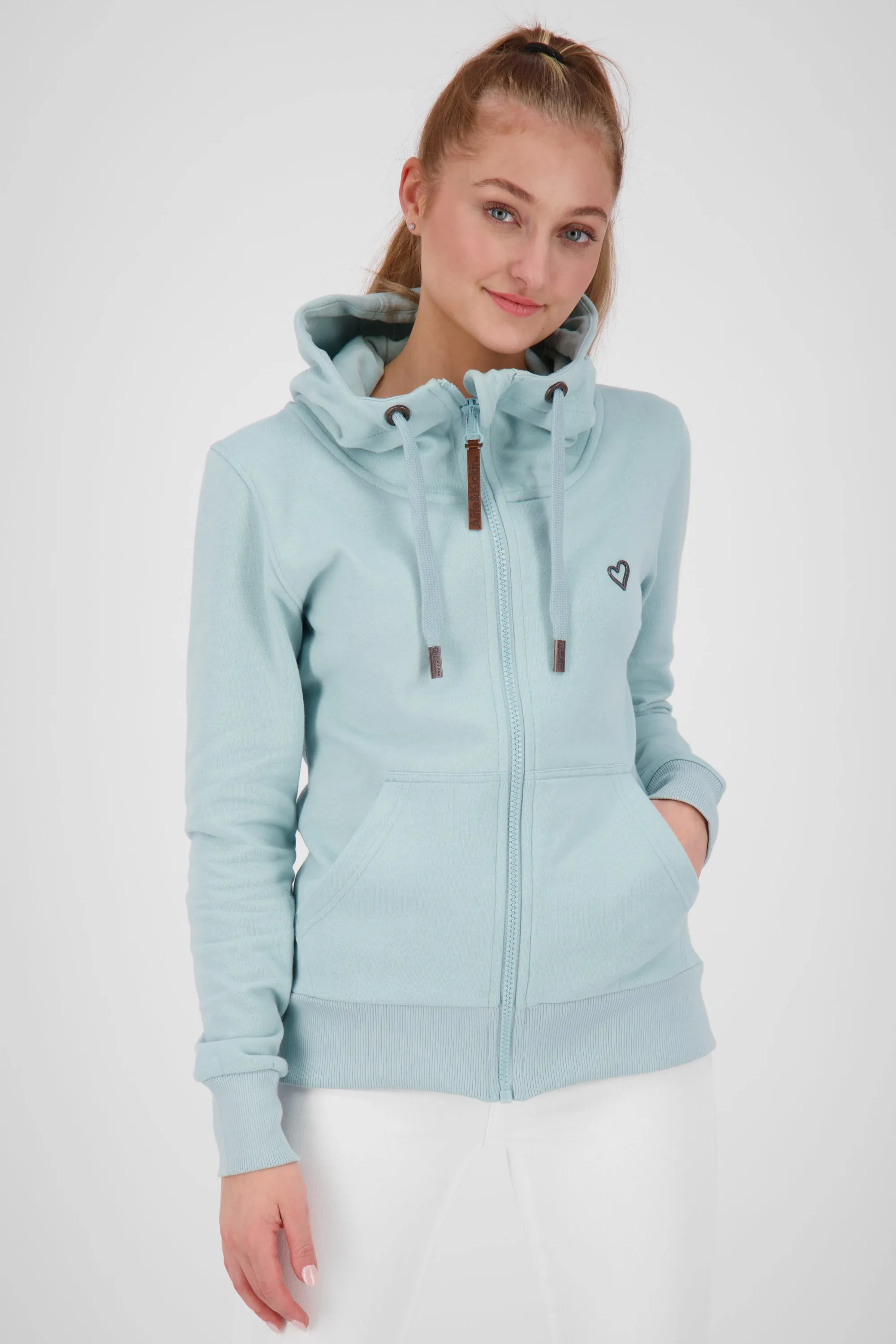 YasminAK A Hooded Sweat Jacket Hellblau